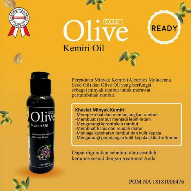 COE Olive Kemiri Oil Minyak Kemiri Rambut