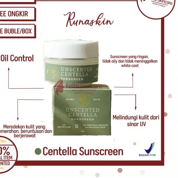✺ [] UNSCENTED CENTELLA SUNSCREEN BY RUNASKIN-RUNA SKIN ☛