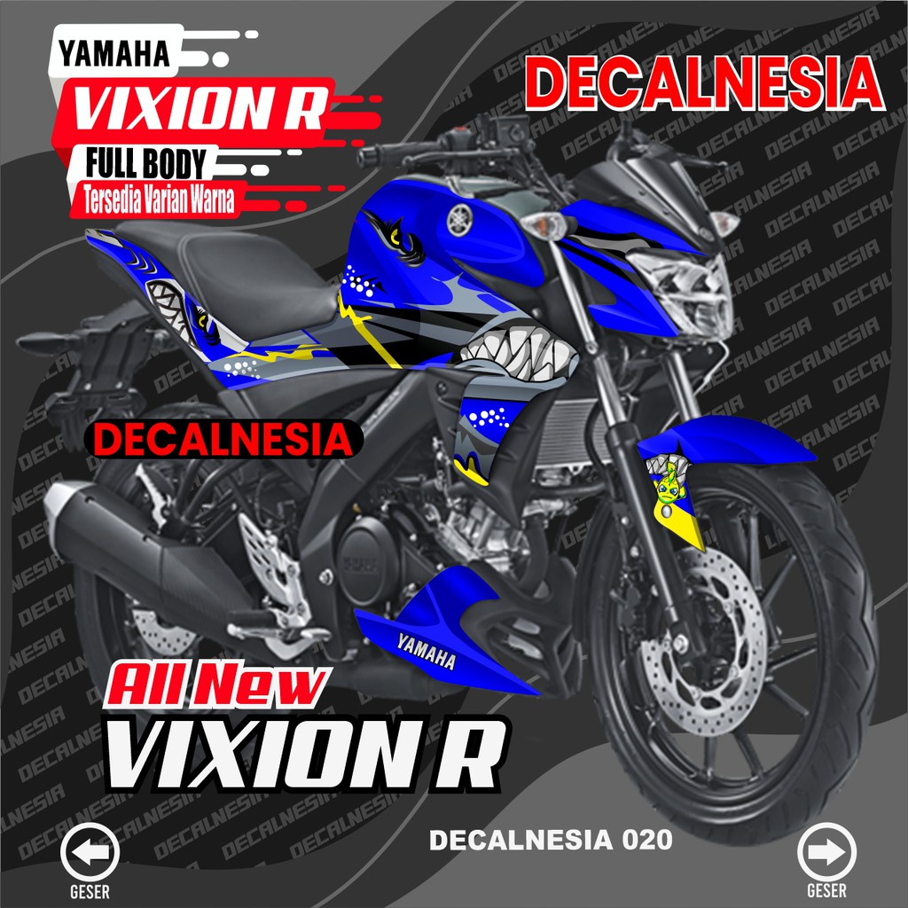 Jual Decal Stiker Motor Vixion R 155 New Modifikasi Variasi Sticker Vixion R Full Body Motif Shark Indonesia Shopee Indonesia