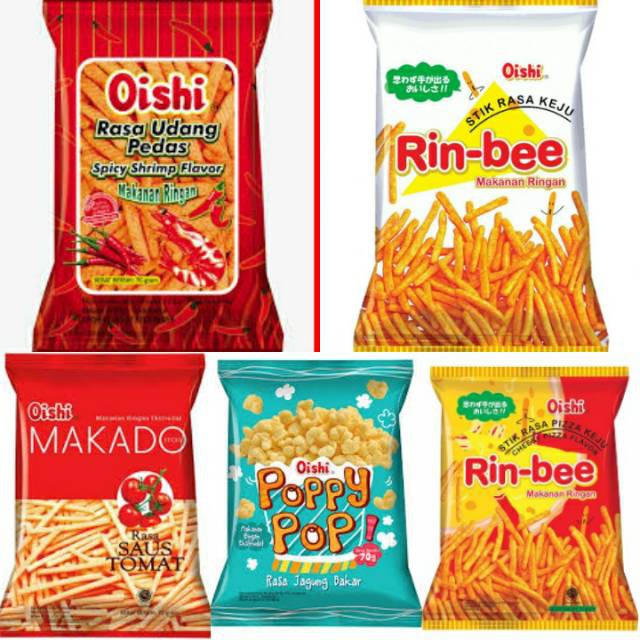 Jual Oishi Snack All Variant Oishi Rin Bee 60g Oishi Makado 60g