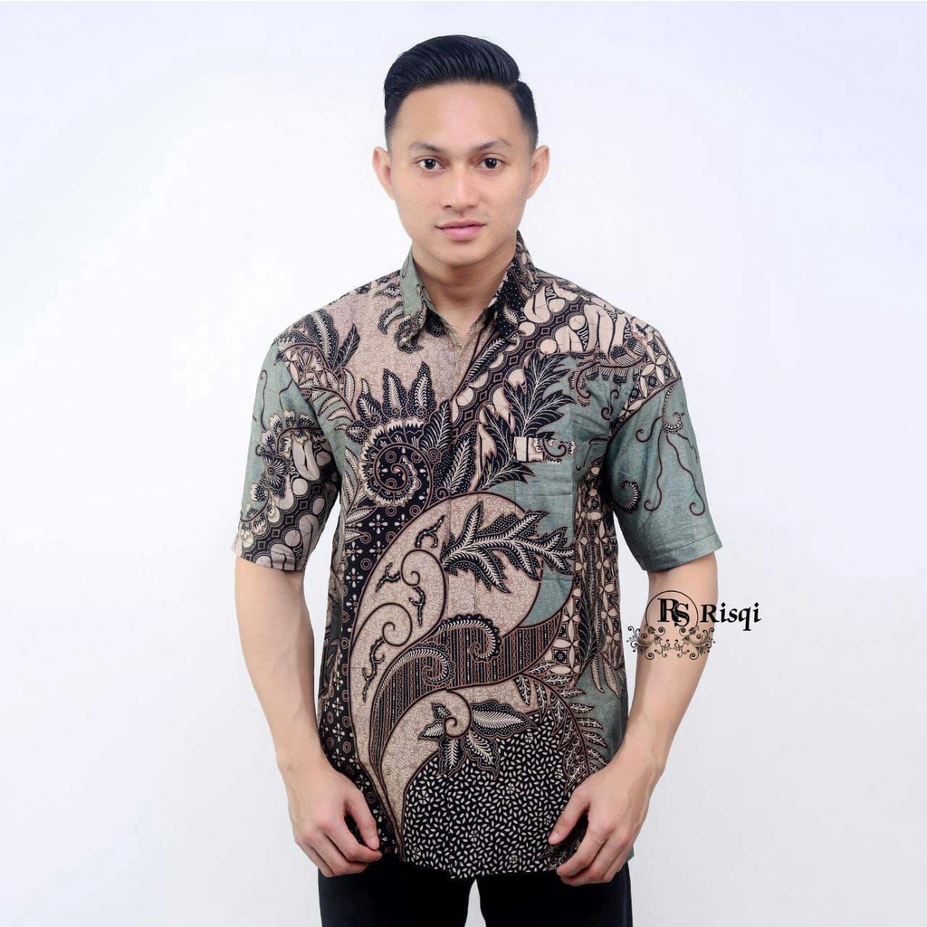 Baju Batik Pria Dewasa 2022 Lengan Pendek Kekinian Kemeja Batik Lengan Pendek Pria Mewah Kemeja Batik Cowok Terbaru