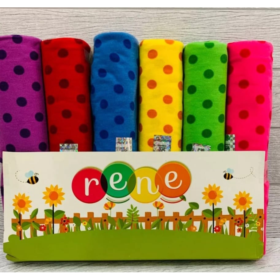 RENE 1PAK ISI 6PC BEDONG BAYI MOTIF POLKADOT UKURAN  110X90 CM LEMBUT DAN SNI