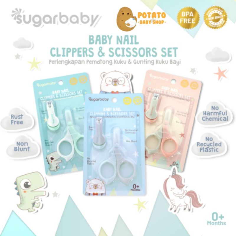 Sugar Baby - 2in1 Baby Nail Clipper &amp; Scissors Set / Gunting Kuku Bayi