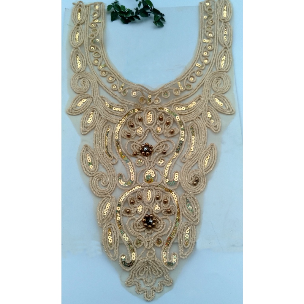 Renda Baju Aplikasi Gold / H-329
