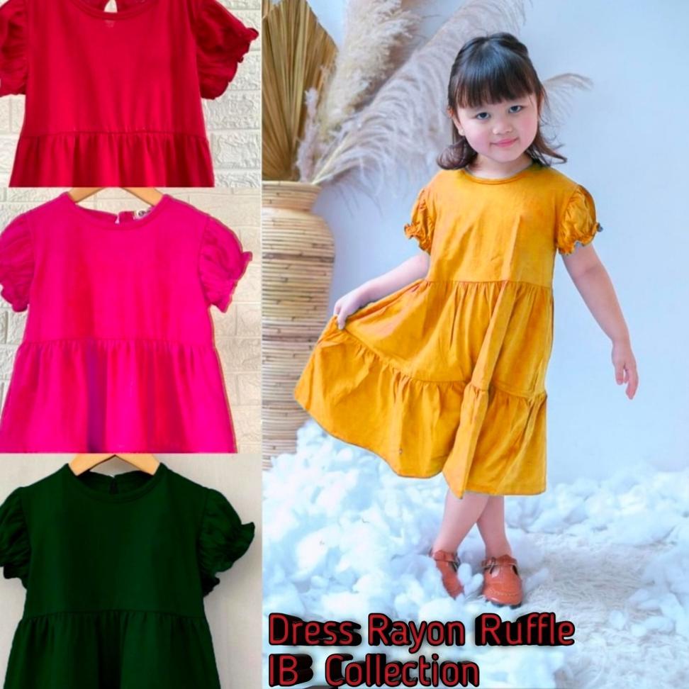 Baju bali Dress anak LENGAN KERUT rayon polos | daster anak | Baju anak ▫ Bso31au22ᴷ