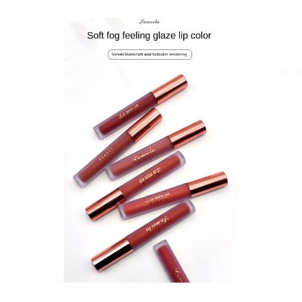 Lameila Lipstick Cair Kosmetik Lip Glaze Velvet Metal Bibir Makeup DJ 1029