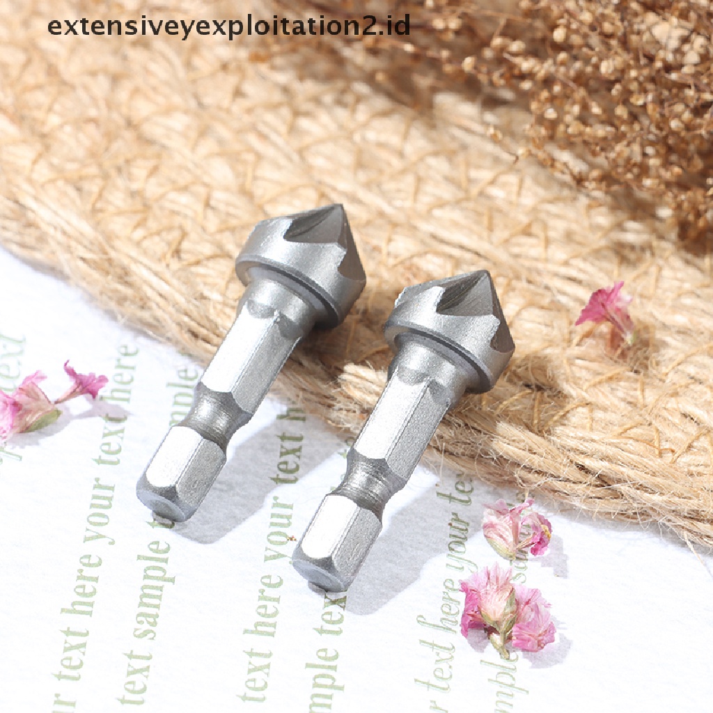 Mata Bor Countersink 6 Suling Chamfer Gagang Potong Hexagon Woodworking