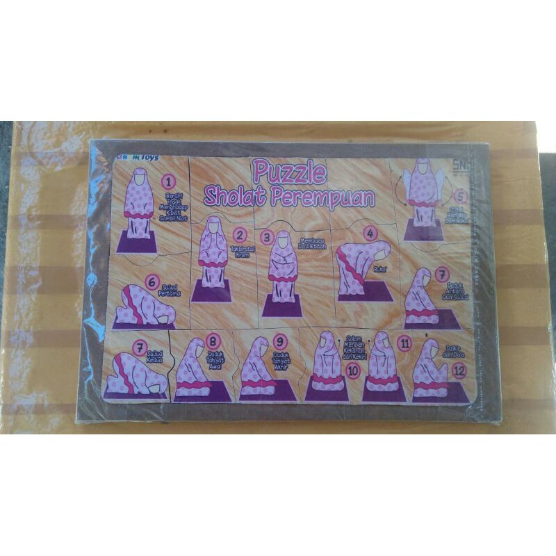 puzzle kayu sholat perempuan mainan edukasi anak 3 tahun