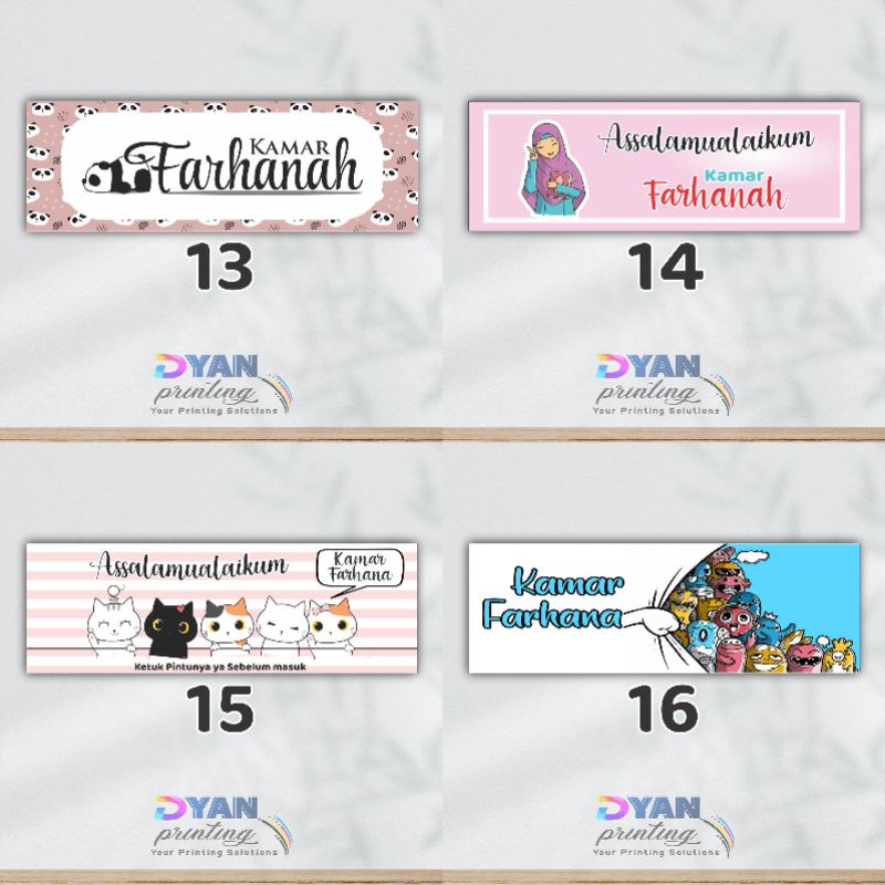 Hiasan dinding pintu /kamar/ dinding kamar/ruangan custom, bisa request nama &amp; tulisan, sangat cocok untuk hiasan dinding ataupun hadiah