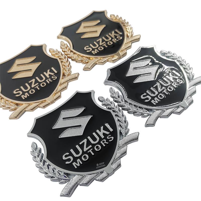 2 X Metal SUZUKI MOTORS Logo Car Auto Side Window Decorative Emblem Badge Sticker Decal For SUZUKI