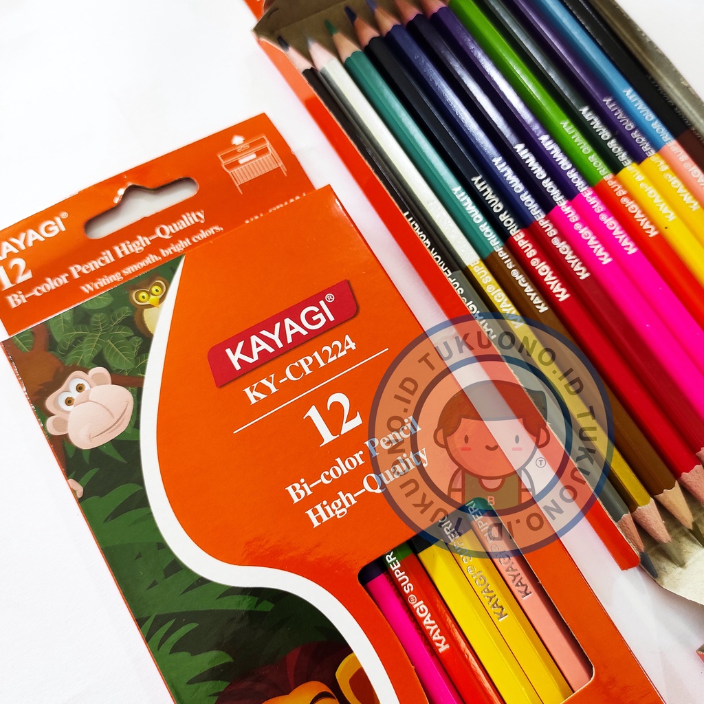 

KAYAGI KY-CP1224 Pensil Warna 12 Colours | Bi-Colour Pensil | PANJANG