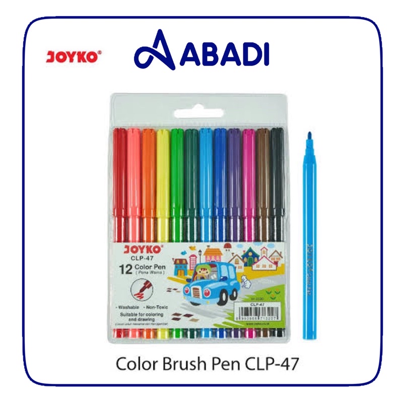 

SPIDOL SET 12 WARNA JOYKO CLP-47 WASHABLE SPIDOL