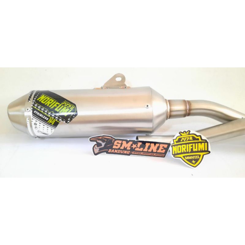 Knalpot Norifumi N4 KLX Dtracker 150 original logo hijau