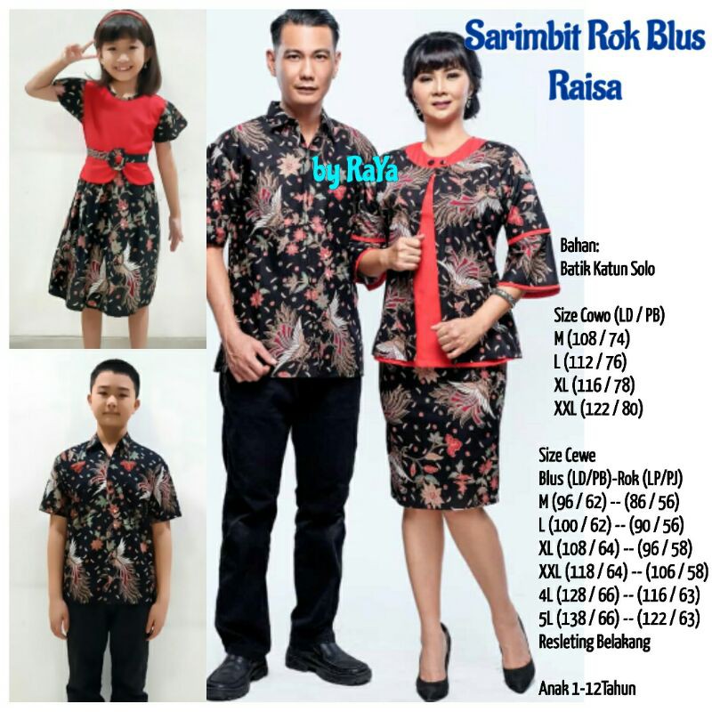Couple Kebaya Batik Keluarga Modern Sarimbit Baju Anak RAISA BAJU NATAL RENATA IMLEK OUTER BLUS