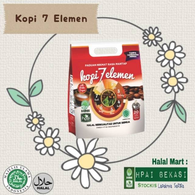 KOPI 7 ELEMEN HPAI MENGATASI ASAM LAMBUNG MAAG DIABETES OBAT ANEMIA ASMA  MENCEGAH PENYAKIT JANTUNG