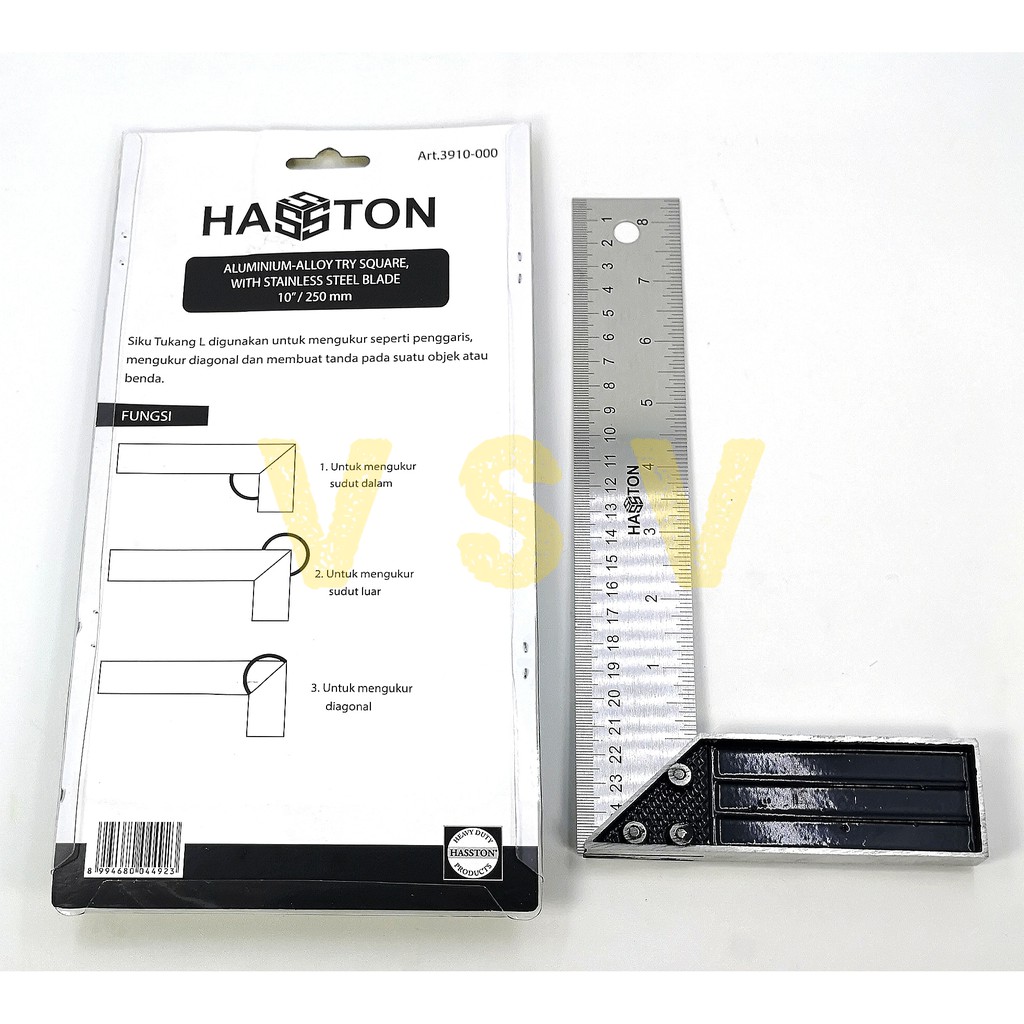 HASSTON Siku tukang 10&quot; 3910-000/ Carpenter square / Penggaris siku