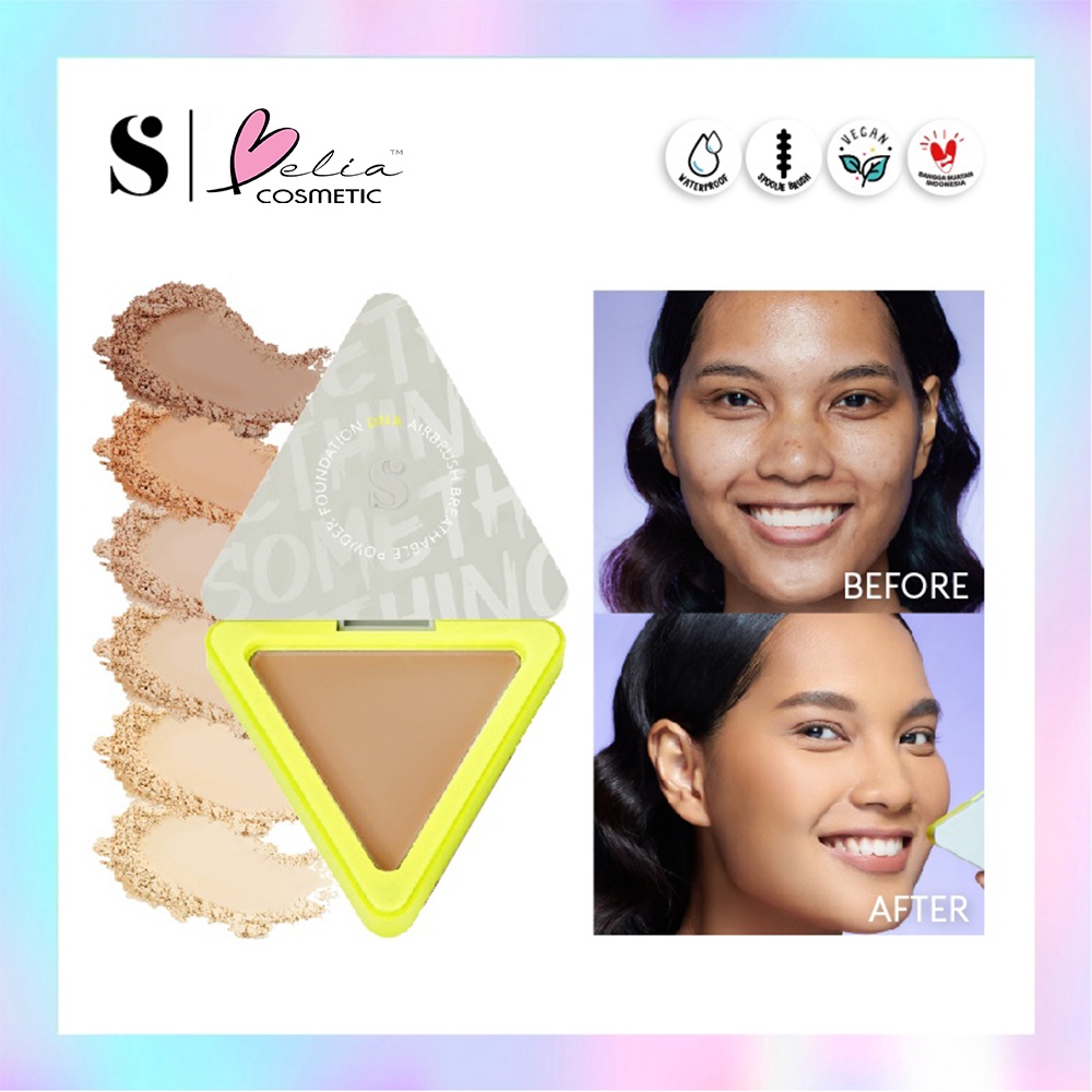 ❤ BELIA ❤ SOMETHINC DNA Airbrush Breathable Powder Foundation | Bedak Padat | BPOM