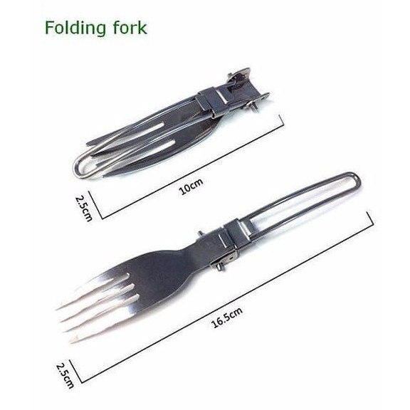 Alat Makan Lipat * Sendok Garpu Pisau Stainless Steel * Portable Travel Outdoor Camping