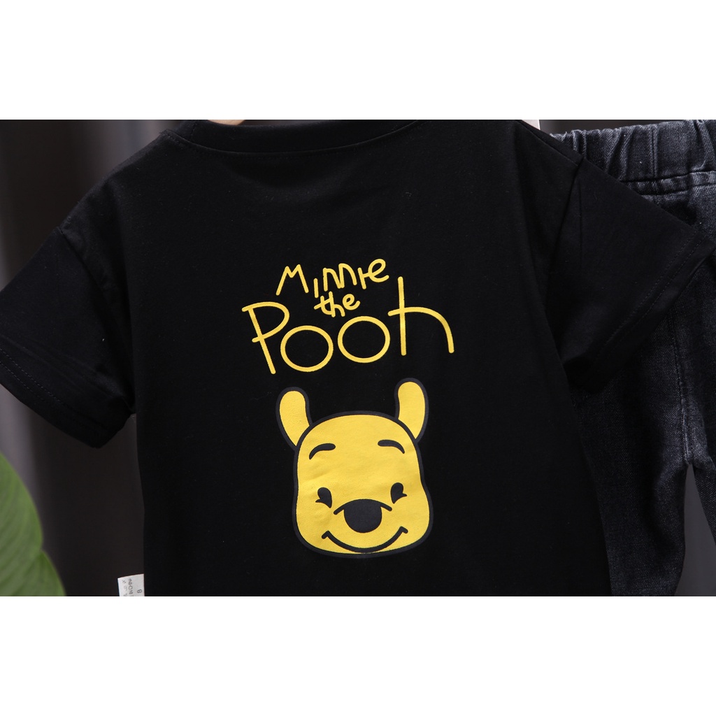 [COD] SETELAN KOREA ANAK 0-5 TAHUN motif POOH hitam STELAN PREMIUM IMPORT set bayi laki laki baju anak cowok