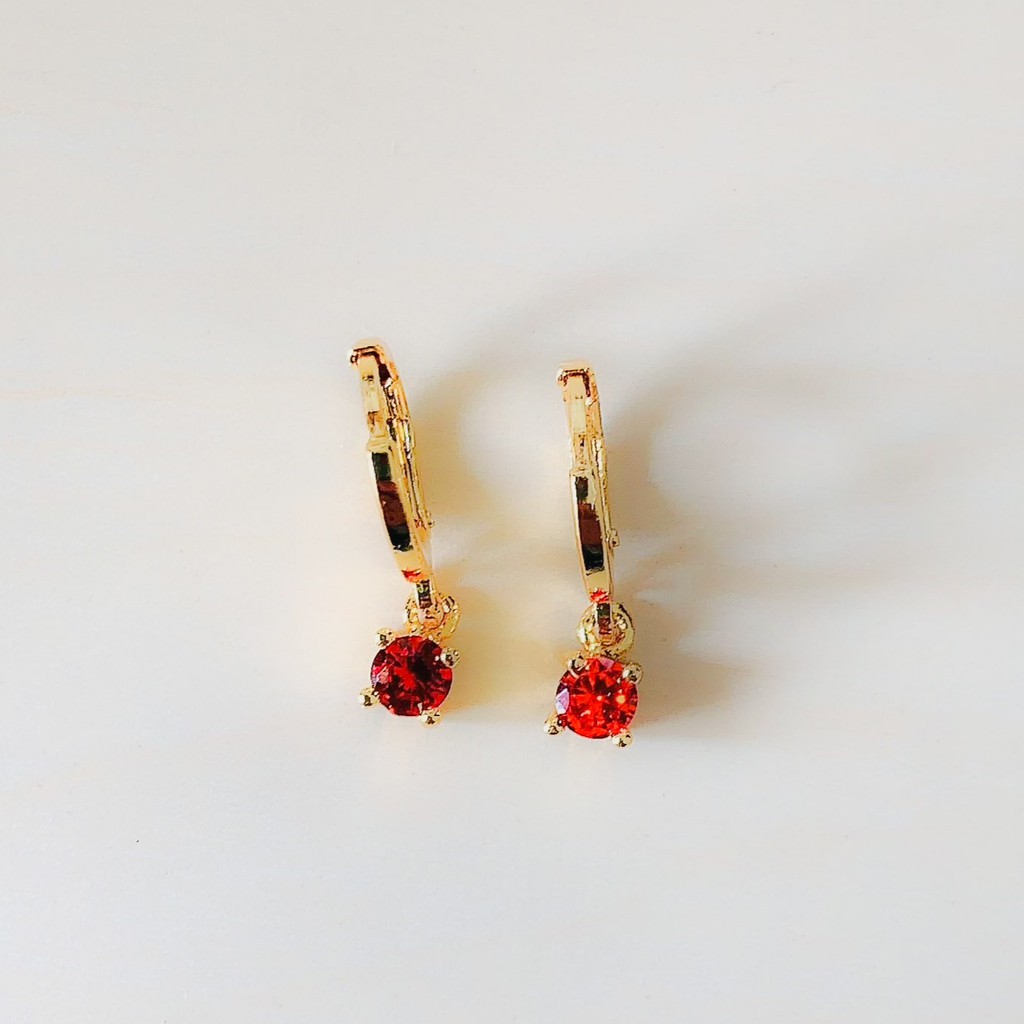 Anting Wanita /Anak Model Liontin Merah Gold