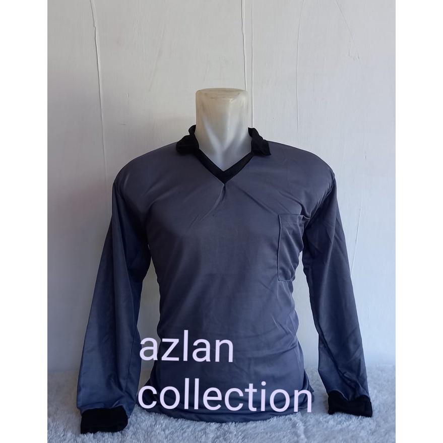 kaos kerja  sawah polos lengan panjang pria/baju basahan kerja /kaos kuli bangunan dan proyek