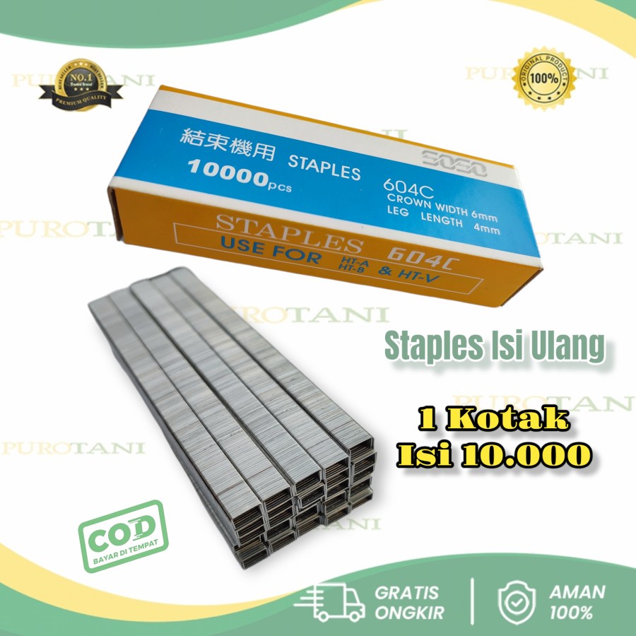 Stapless isi ulang tape tool alat ikat lanjaran Staples refill