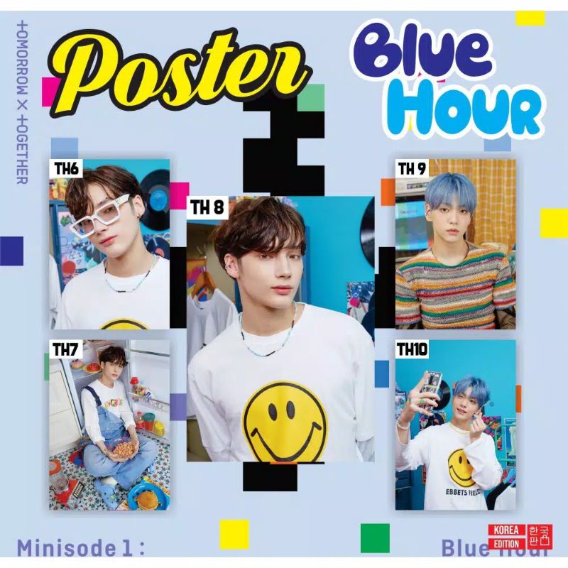 TXT Blue Hour Poster Soobin Yoenjun Boemgyy Taehyum Huening Kai