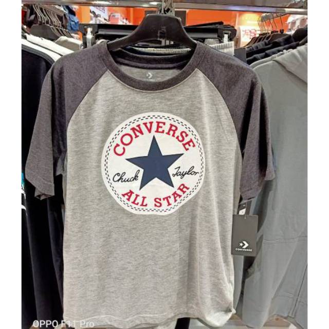 converse t shirt kids grey