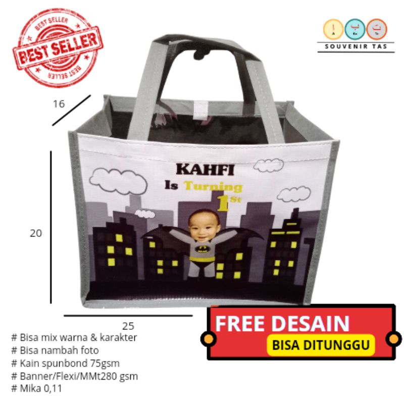 

GOODIE BAG MIKA 25X20X13 TAS SOUVENIR TAS ULANG TAHUN CUSTOM GOODIE BAG