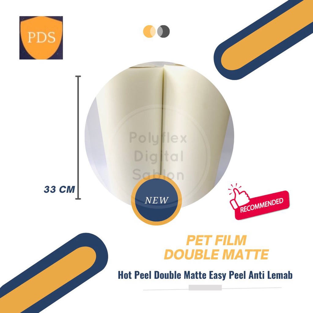 PET Film Roll DTF ukuran 33cm DTF Film Double Matte Hot peel