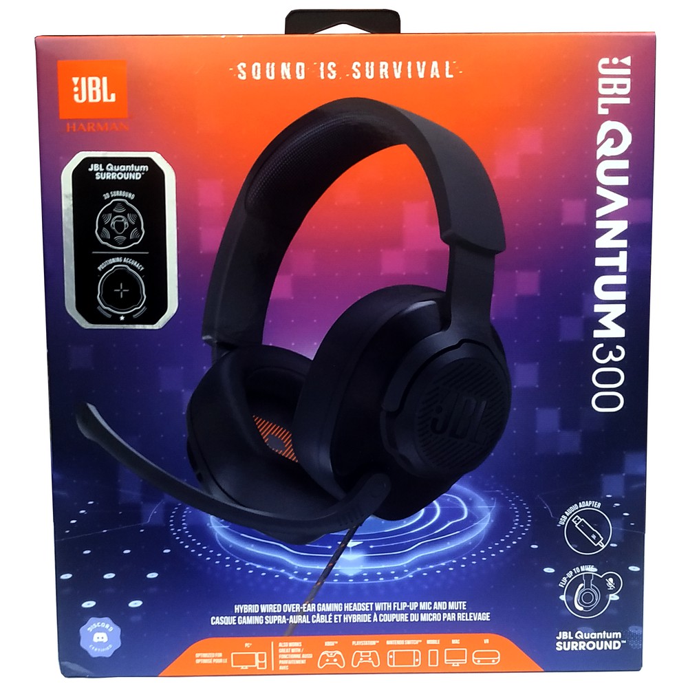 HEADPHONE GAMING JBL QUANTUM 300 MIC GAMERS Wired Over-Ear ORIGINAL