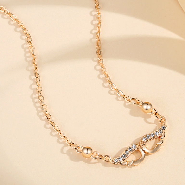 Y591 【COD】 Kalung Titanium Wanita Berlapis Emas Fashion Liontin Sayap  Aksesoris Korea Perhiasan Chain Necklace