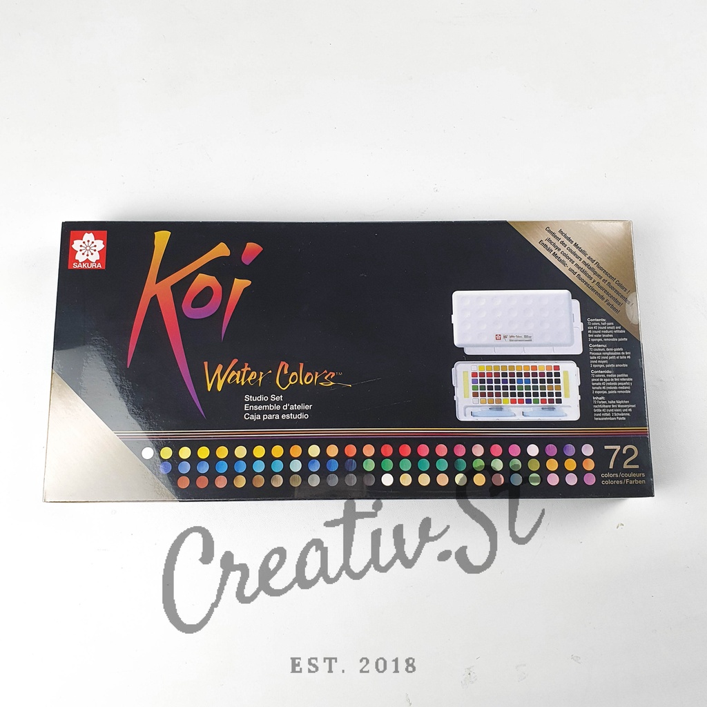

Sakura Koi Water Colors Studio Set 72 Pocket Field Sketch Box Cat Air