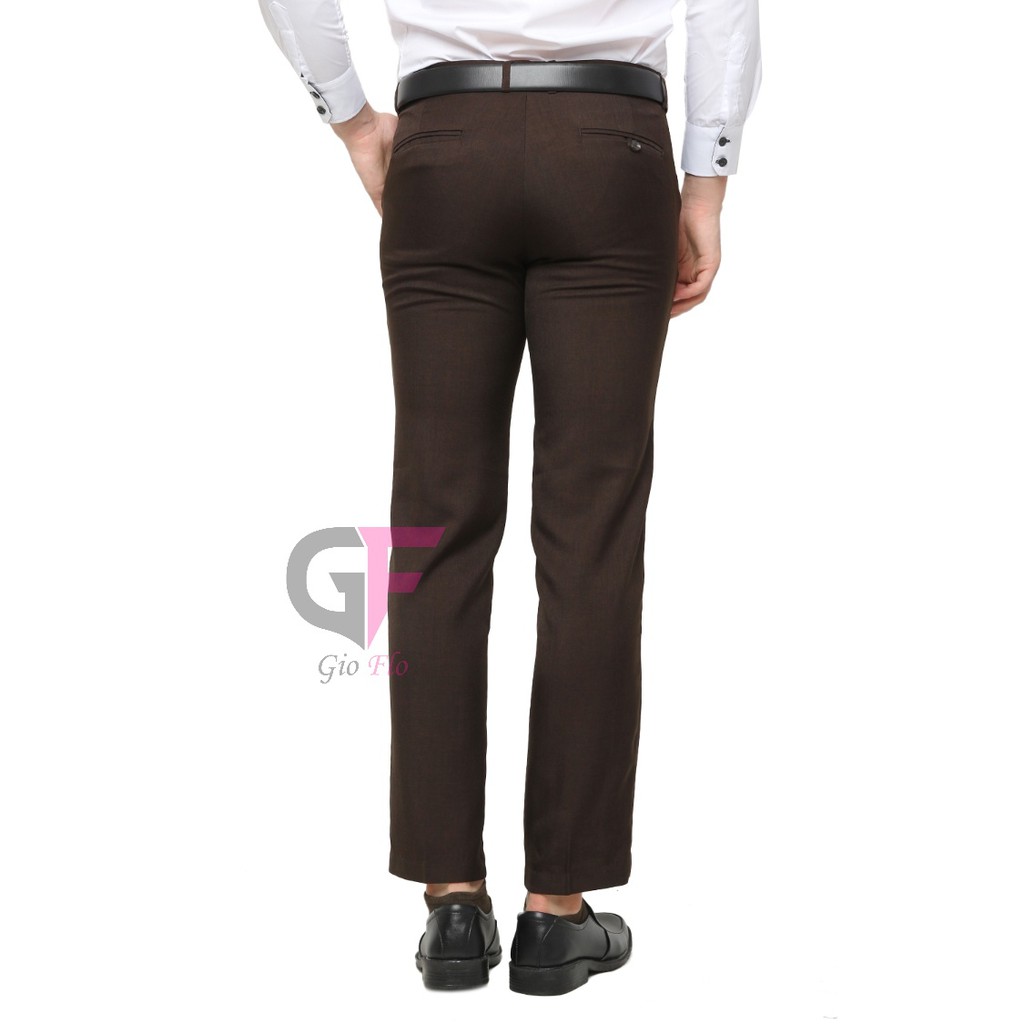 GIOFLO Celana Bahan Pria Bawahan Panjang Eksekutif Muda Coklat / CLN 869