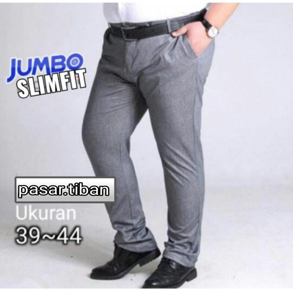 Celana kantor pria Celana jumbo slimfit bahan woll (39 - 45)