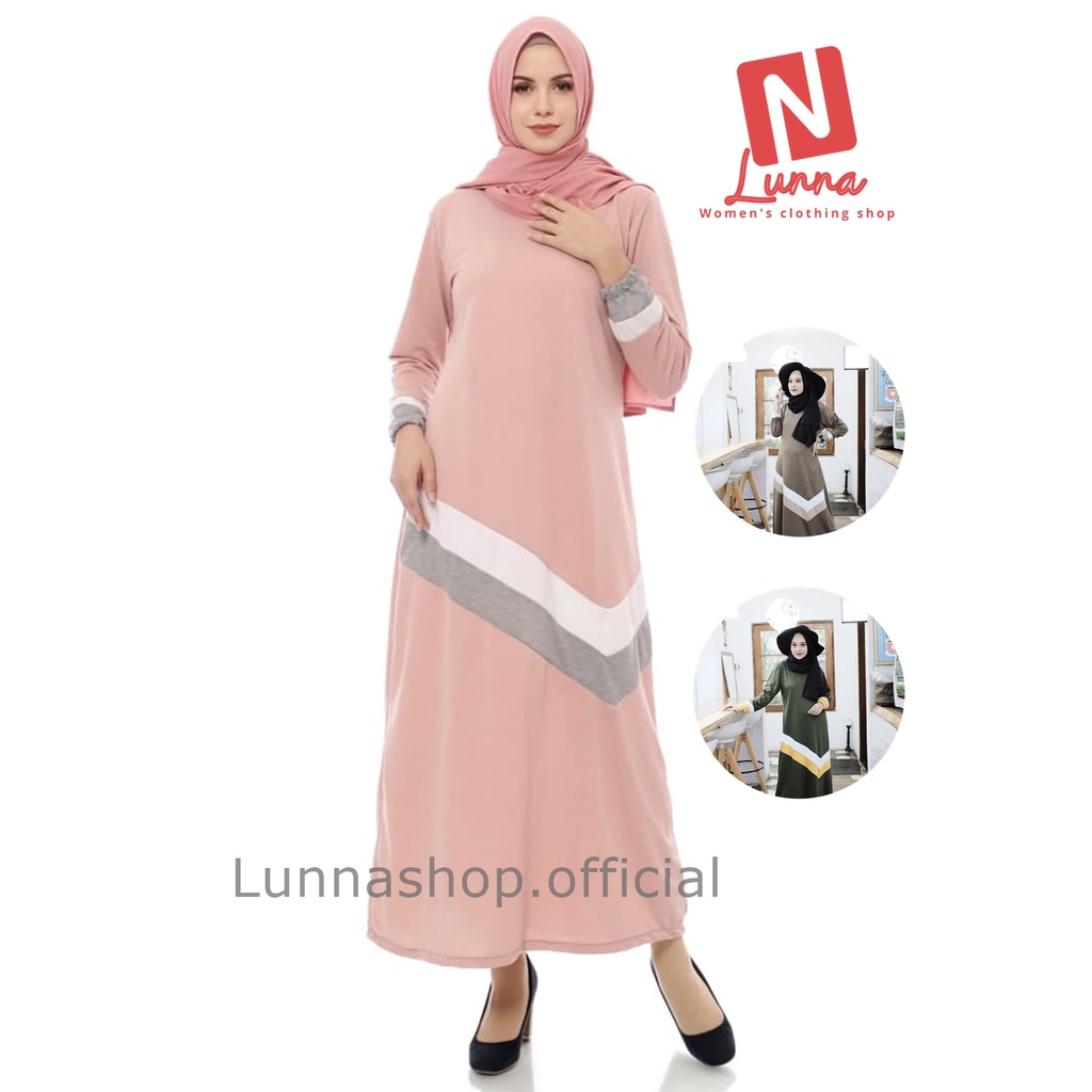 Gamis syari polos pakaian muslim cewek elegan kekinian all size premium original branded Mybamus Gya