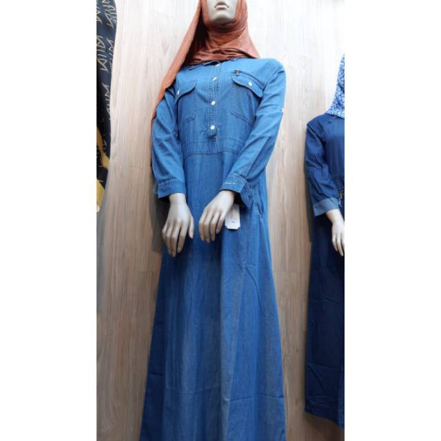 DRESS DENIM LE COUTURE/gamis modis/dress gaul/gamis casual/levis/jeans/pakaian muslim wanita dewasa