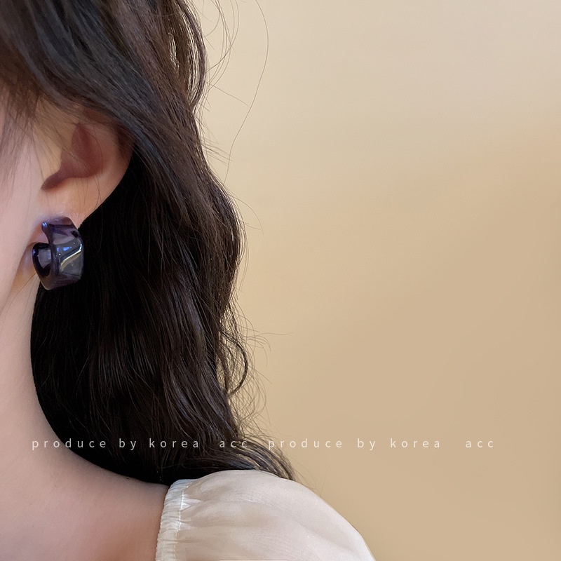 S925 Acrylic Stud Earrings Resin Vintange Lady Earring Ear Studs Jewelry Accessory As Gift