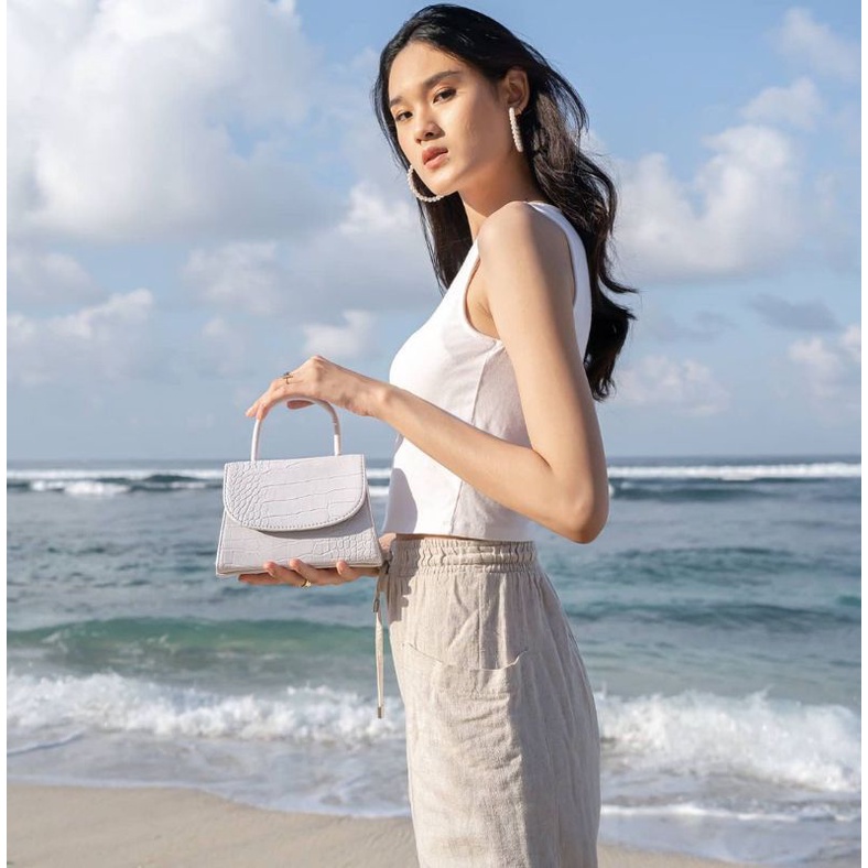 Mizu Bag White / Tas Mini Premium Tas Korea Putih Polos-7