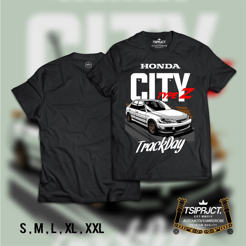 TSIPRJCT Kaos Pria Honda City TypeZ Trackday Hitam