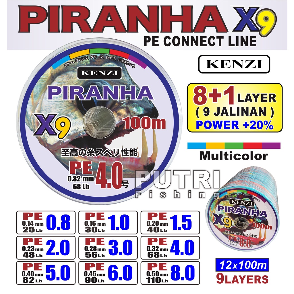 PE KENZI PIRANHA X9 100m 12x100m