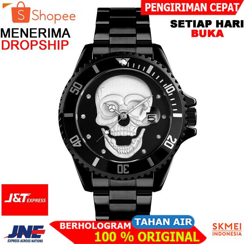 ORIGINAL SKMEI Jam Tangan Analog Pria - 9195 [Hitam Hitam]
