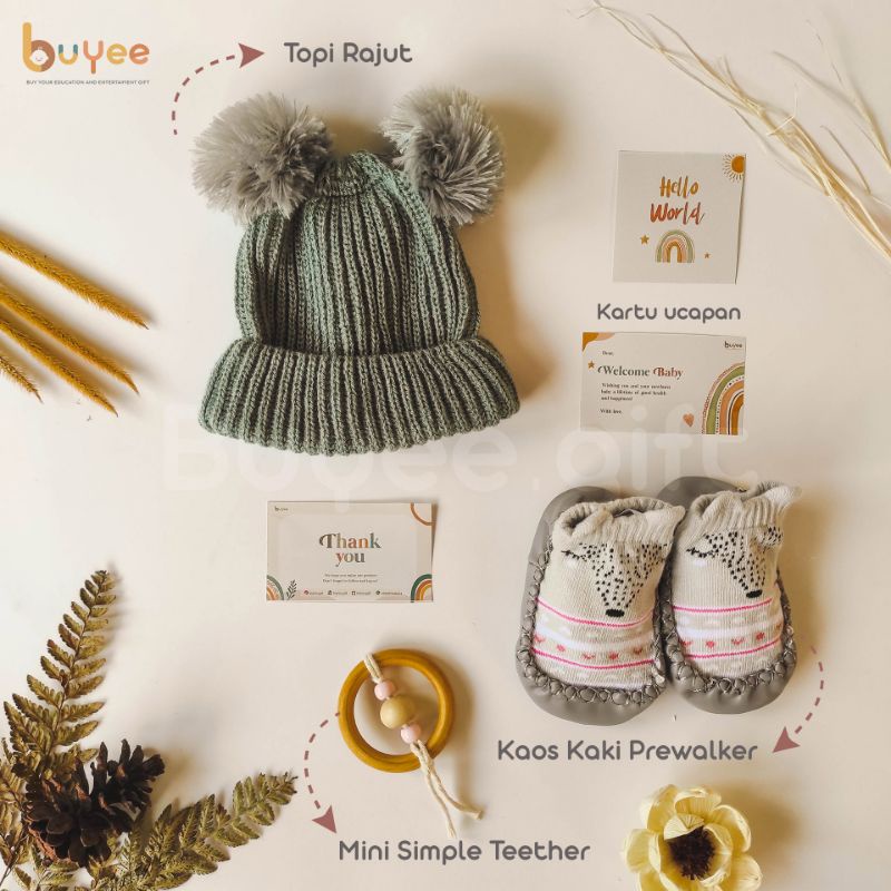 Premium Baby Hampers Buyee.gift | Kado Lahiran Bayi | Baby Gift Set | Parcel Baby Newborn-Sky grey