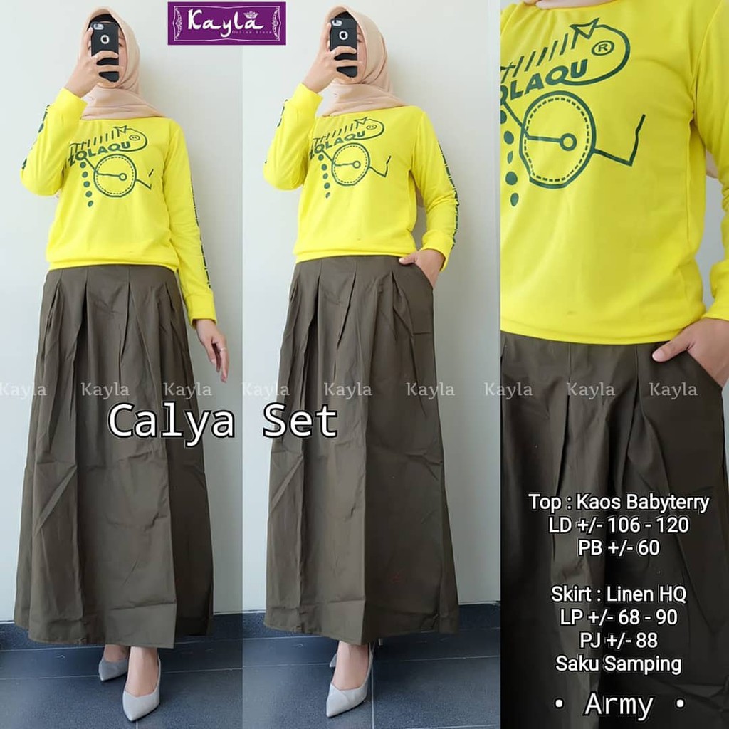 SL ZOLAQU CALYA SETELAN ROK SOLOAN TERBARU