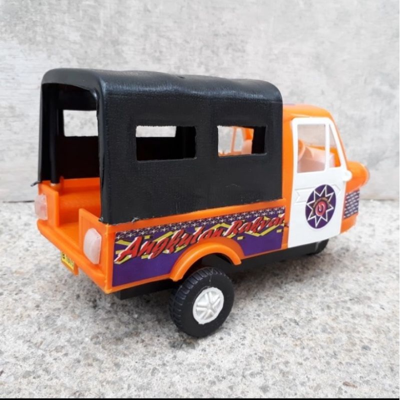 Mainan bemo antik - miniatur becak motor edukasi - mainan anak edukatif