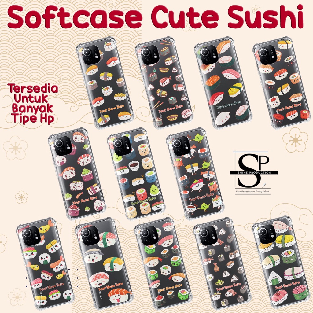 Softcase Motif Sushi Untuk Vivo Y91C Y17 Y15 Y12 Y3 Y71 Y81 Y55 Y53 V9 Y91 Y95 Y93 V15 Y30 Y50