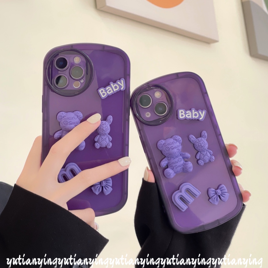 Soft Case TPU Motif Kartun Beruang 3D Untuk IPhone 7 8 6 6s Plus 11 13 12 Pro MAX XR 13Pro MAX X XS MAX SE 2020