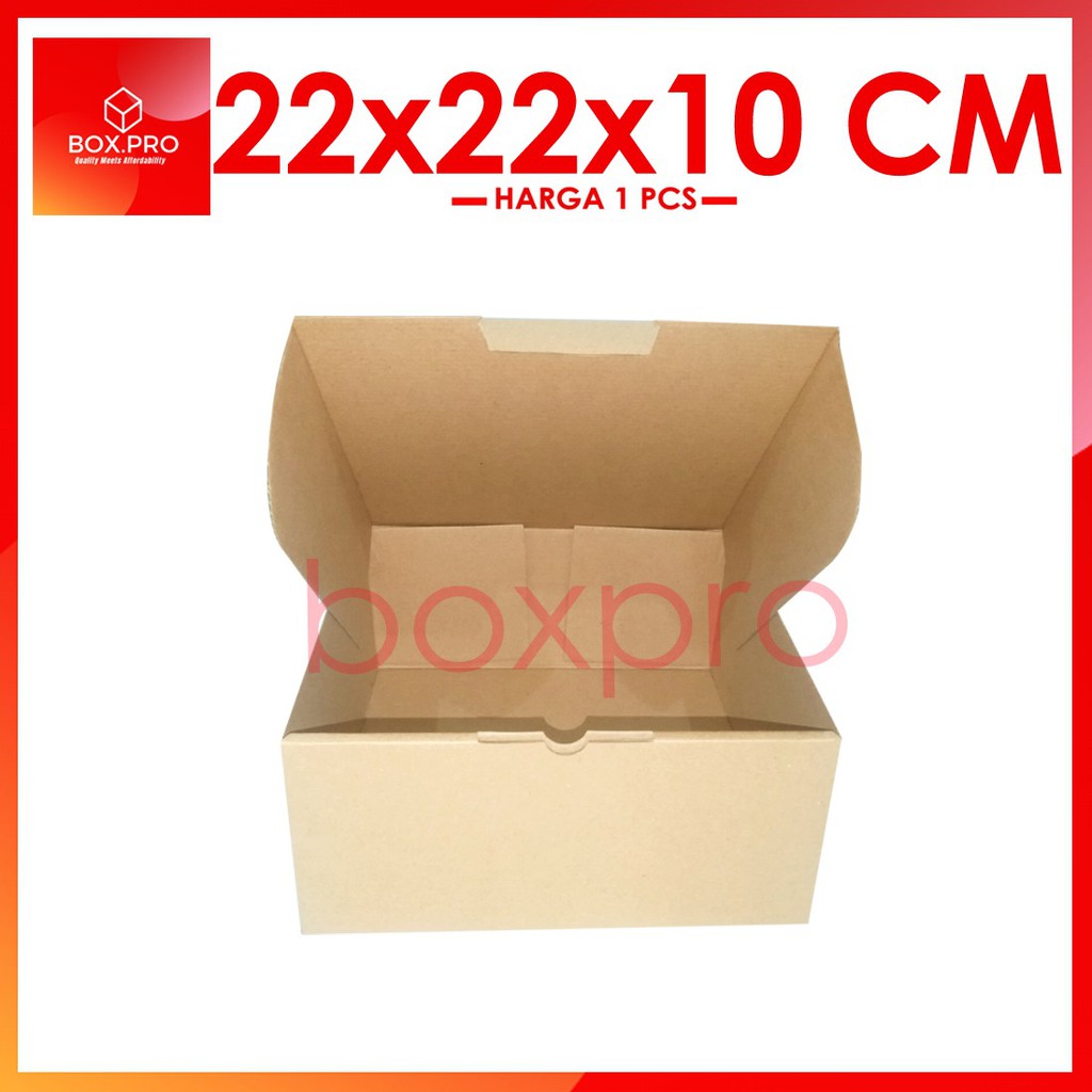 

Kardus Dus uk 22x22x10 cm (ECER) Die Cut Box Kotak Packing Aksesoris Baju Makanan Pizza Hijab Kue