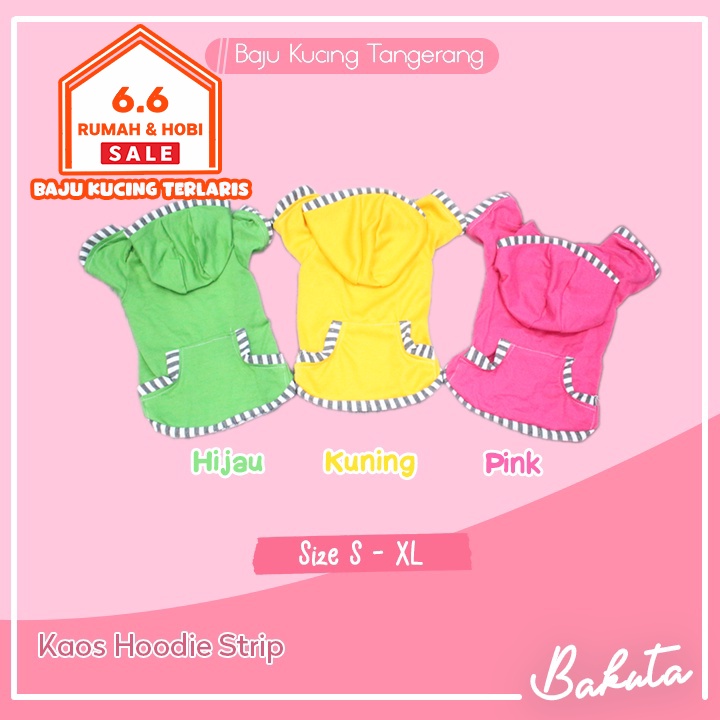 Kaos Hoodie saku belakang lucu untuk kucing dan anjing lucu murah size S M L XL (bisa pilih size)