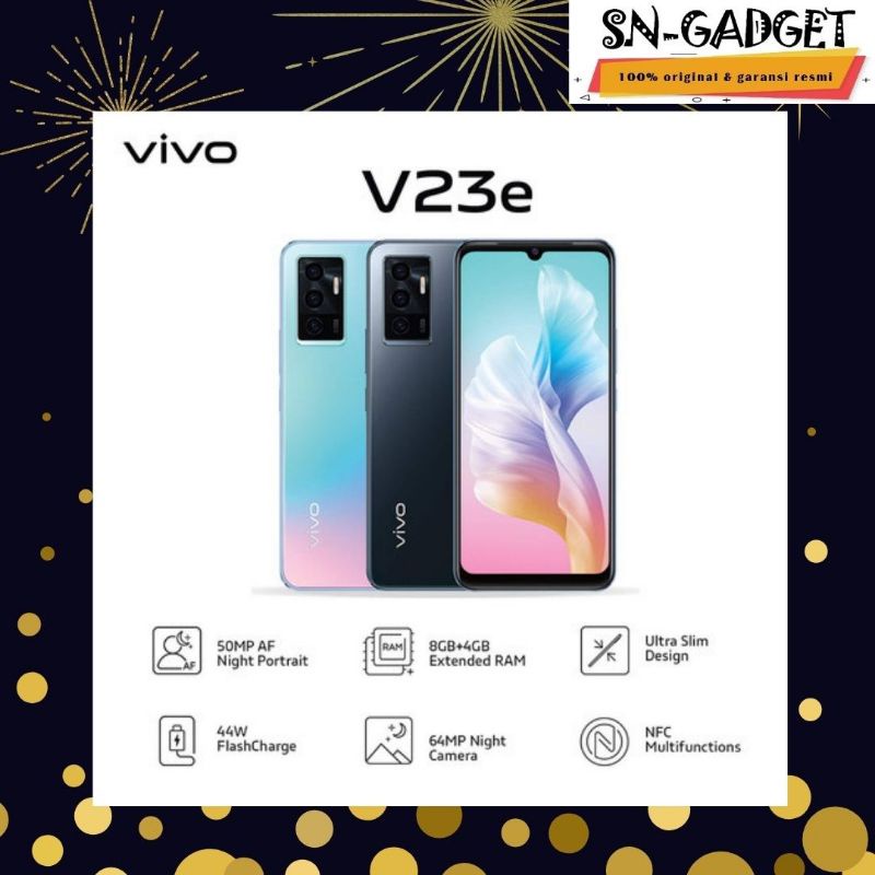 VIVO V23E RAM 12GB / 128GB NFC MULTIFUNGSI KAMERA DEPAN 50MP HP BARU ORIGINAL GARANSI RESMI VIVO HP 